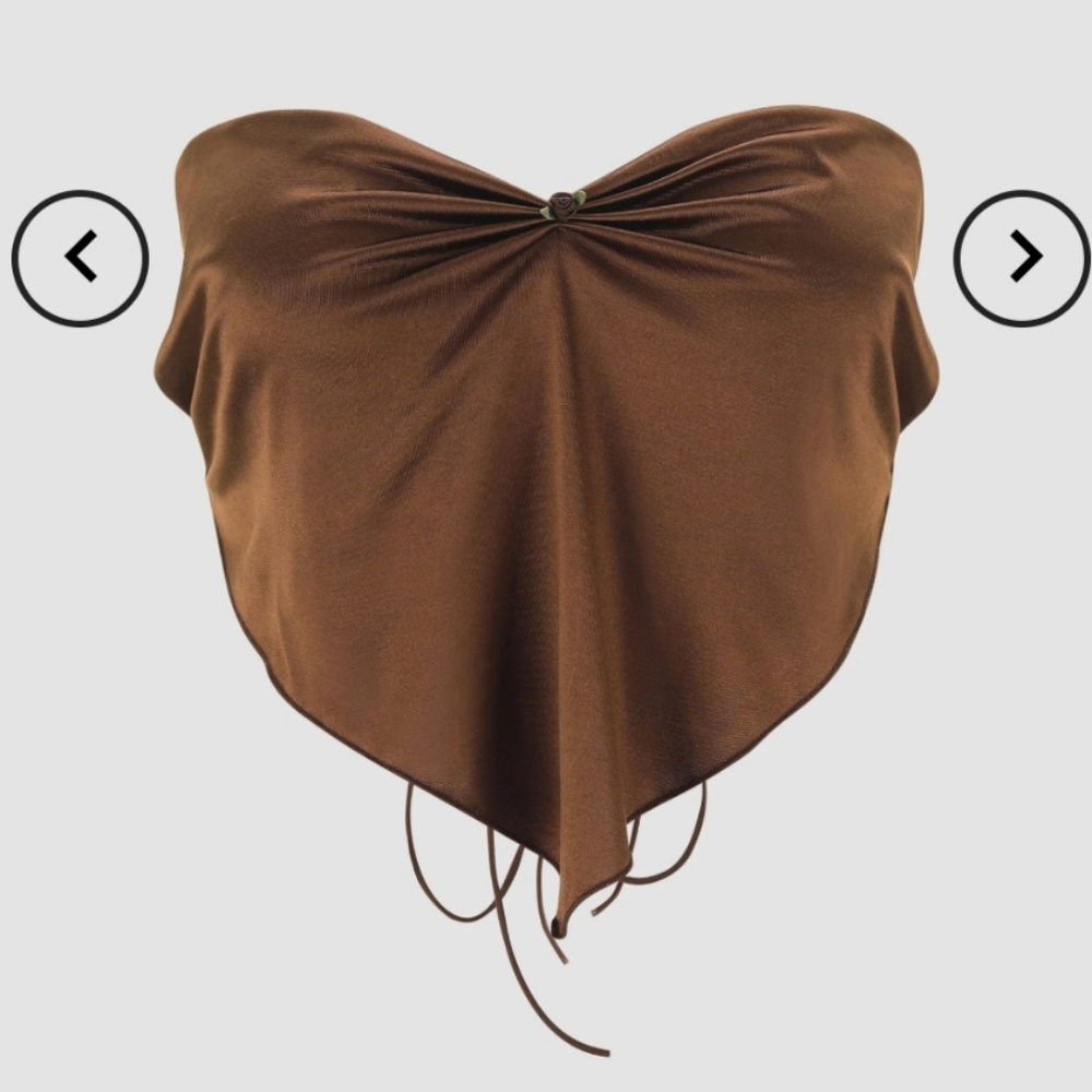 Brown backless top